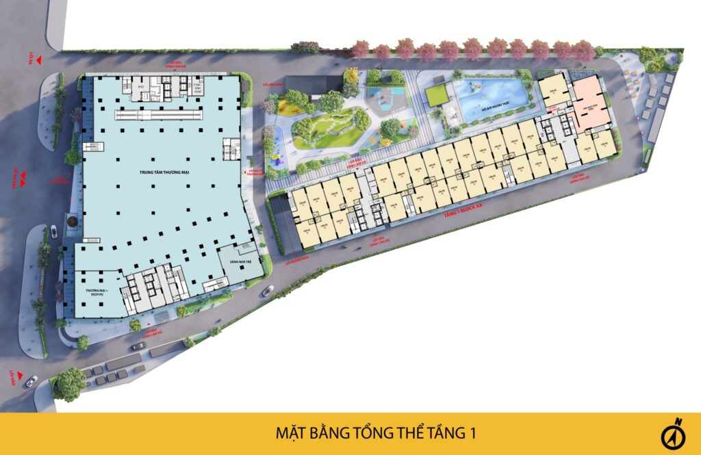 Mặt bằng tổng thể Bcons Solary Bình Dương