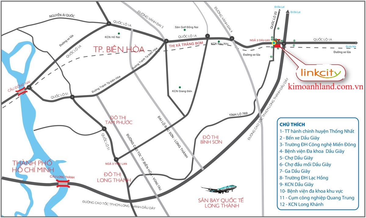 Vị trí dự án The Link City Dầu Giây là trung tâm kết nối của Đồng Nai Vị trí dự án The Link City Dầu Giây là trung tâm kết nối của Đồng Nai